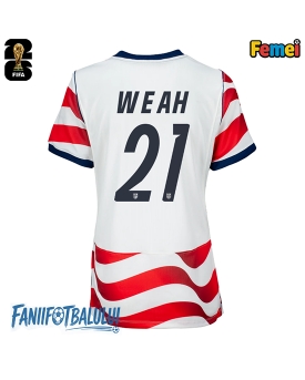 Statele Unite Timothy Weah #21 Echipament de Fotbal Replică Mondial 2026 Femei Acasa Statele Unite Timothy Weah #21 Echipament de Fotbal Replică Mondial 2026 Femei Acasa